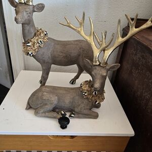 MacKenzie-Childs Gold and Black Deer Figurines